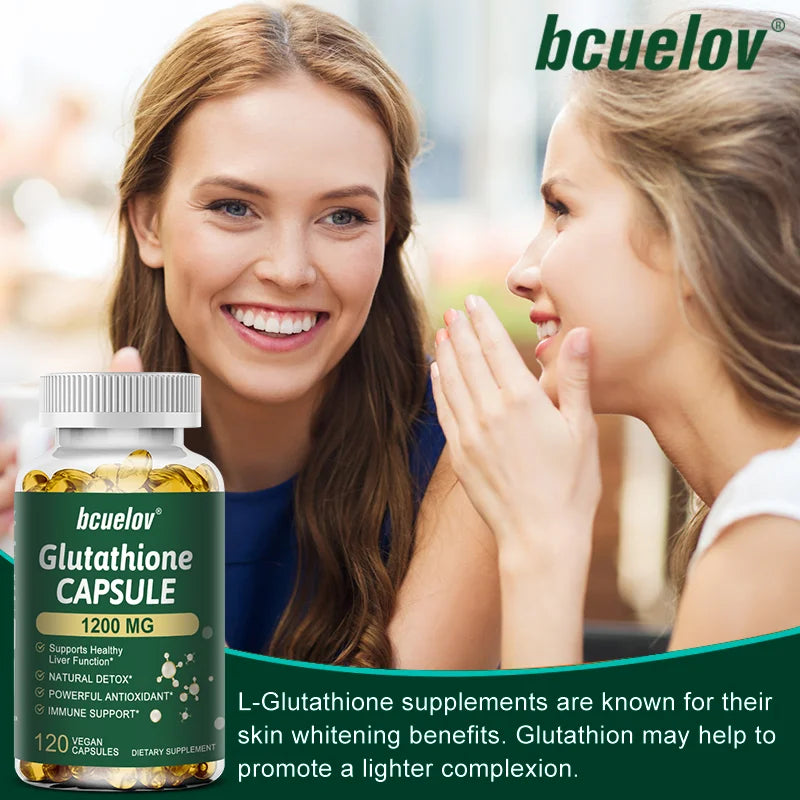 Glutathione Supplement - 1200mg, Supports Skin Health, Antioxidant Supplement, Immune Support, Non-GMO, 120 Capsules
