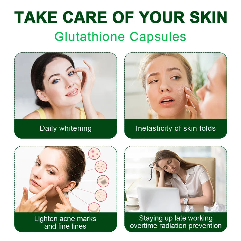 Glutathione Supplement - 1200mg, Supports Skin Health, Antioxidant Supplement, Immune Support, Non-GMO, 120 Capsules